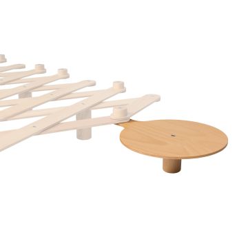 Scheren-Bett Nachttisch Buche natur ohne Lackierung