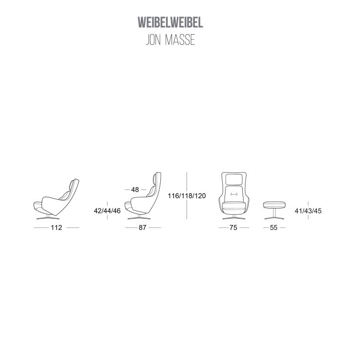 JON Relaxsessel mit Hocker WEIBELWEIBEL